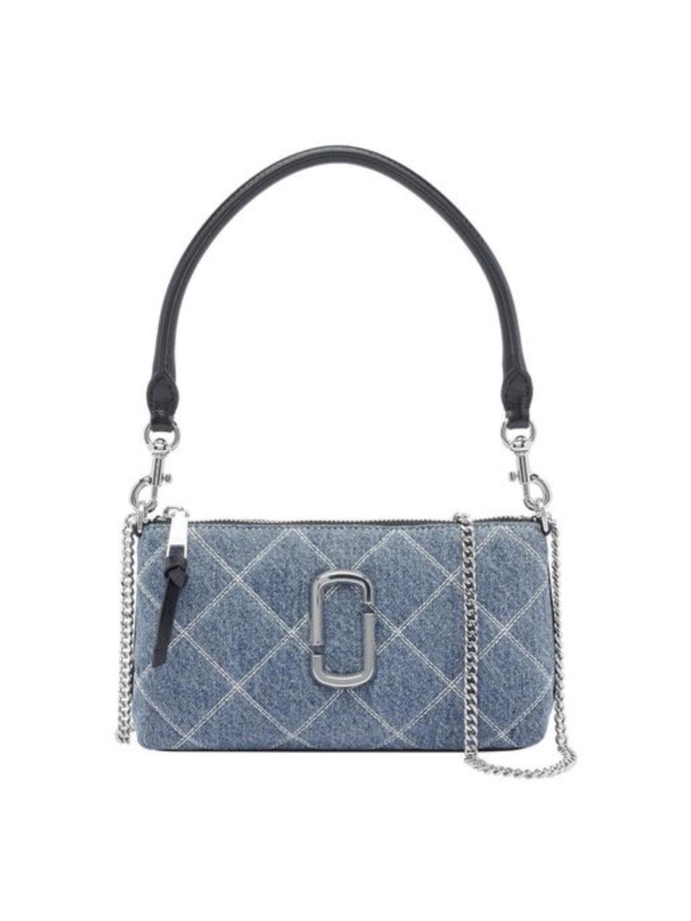 MARC JACOBS Denim Quilted Convertible Bag with Silver Hardware - Picture 8 of 9